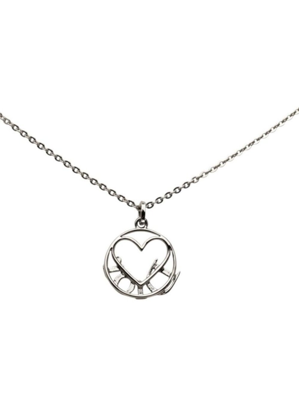 Dior Logo Heart Motif Pendant Silver Gray Metal - Picture 2 of 6